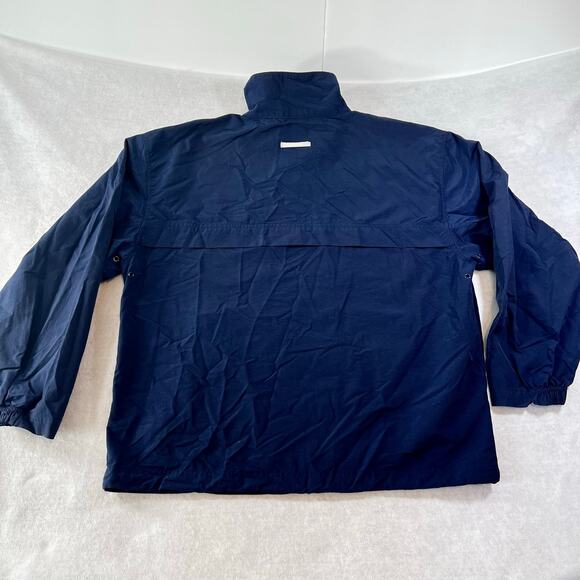 Full Zip Windbreaker Starter Men's L Mesh Lined Vented Jacket Navy Blue Pockets - Picture 3 of 12